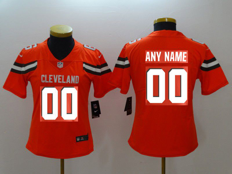 Women Cleveland Browns Custom  Orange Nike Vapor Untouchable Limited NFL Jerseys
